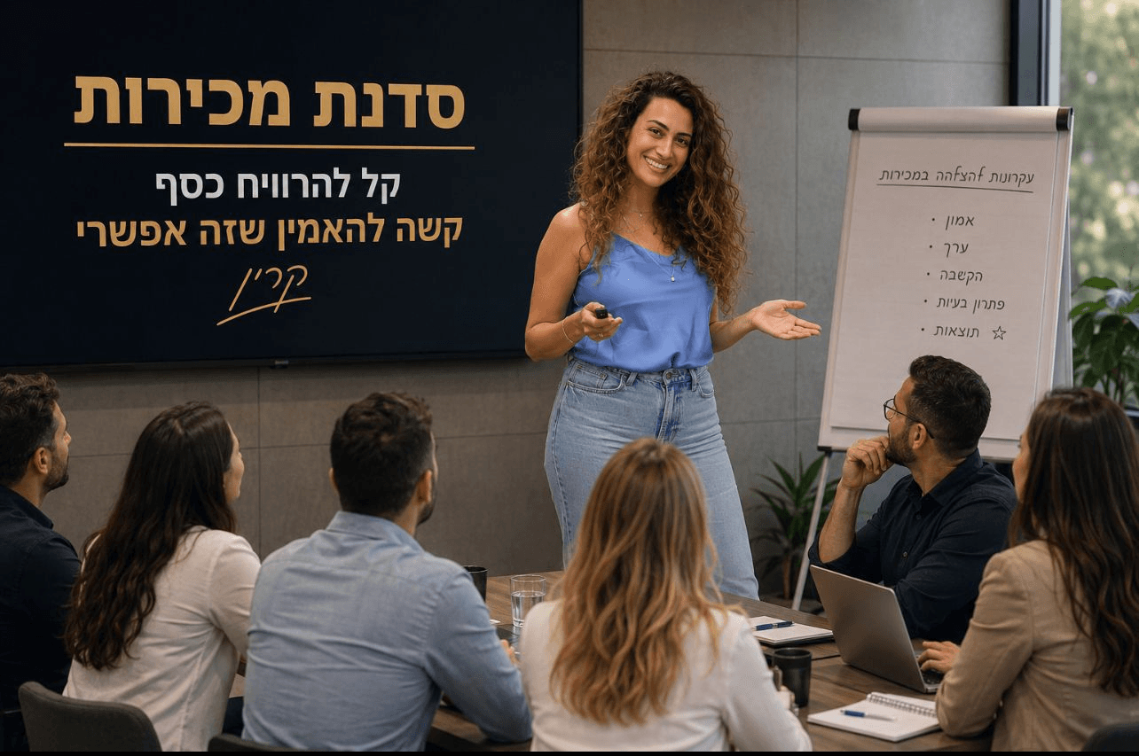 סדנת מכירות · קרין דרעי מעבירה סדנה